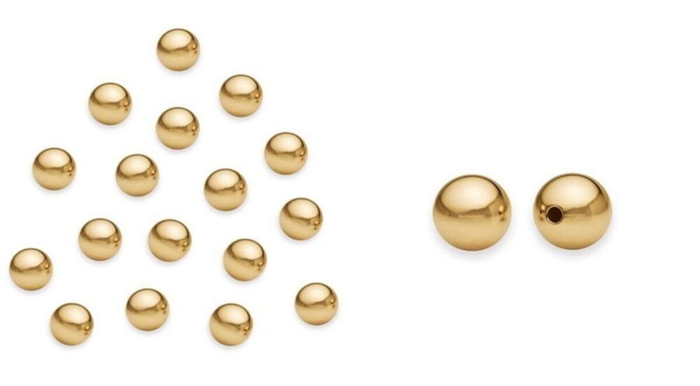 1866 200pcs Adabele Real Yellow Gold Plated Sterling Silver 3mm 0.12 Inch